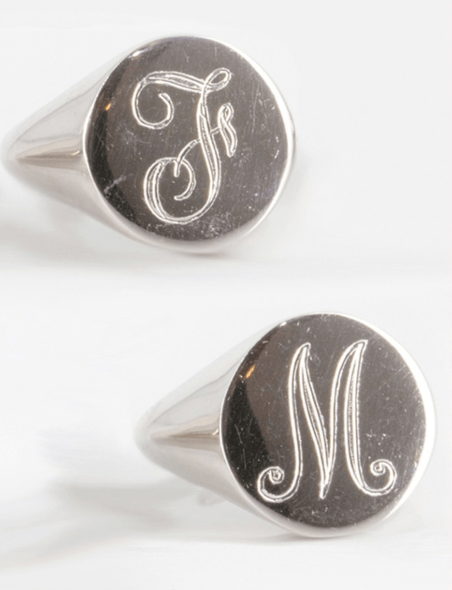 Anello Mignolo in Argento 925 con Incisione Iniziale