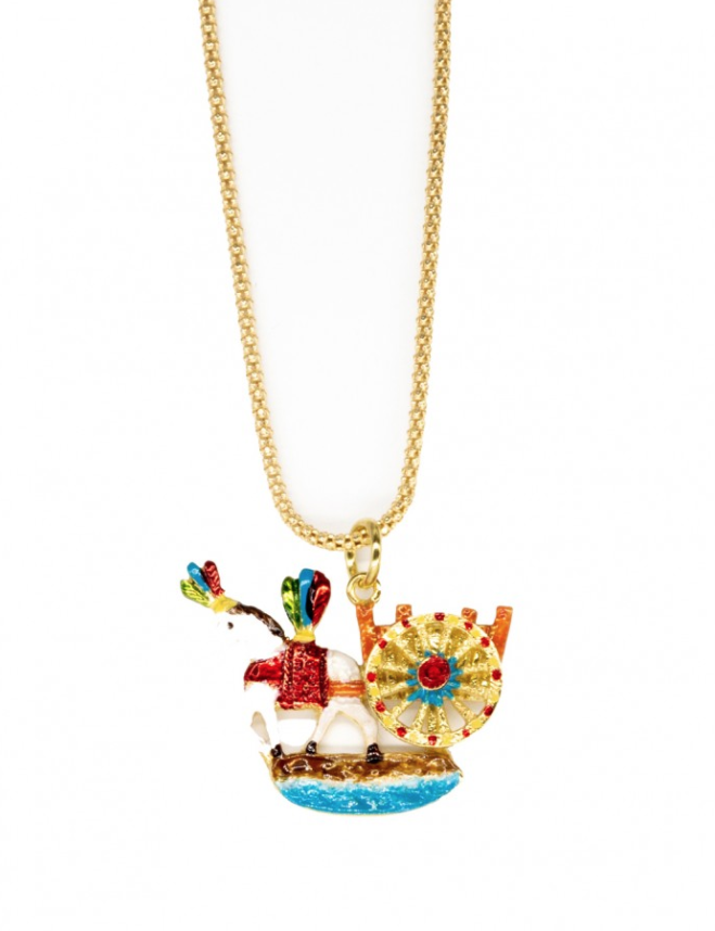 Collana Ciondolo Carretto Siciliano Piccolo Smaltato - Terra del Sole
