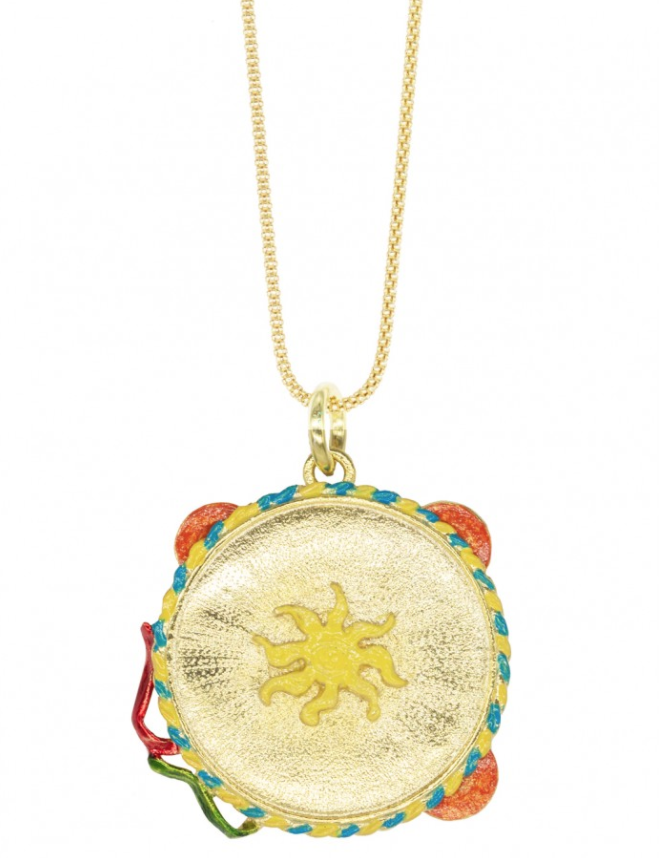 Collana Ciondolo Tamburello Siciliano Smaltato - Terra del Sole