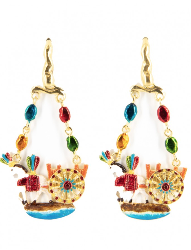 Orecchini Carretto Siciliano Smaltati - Terra del Sole