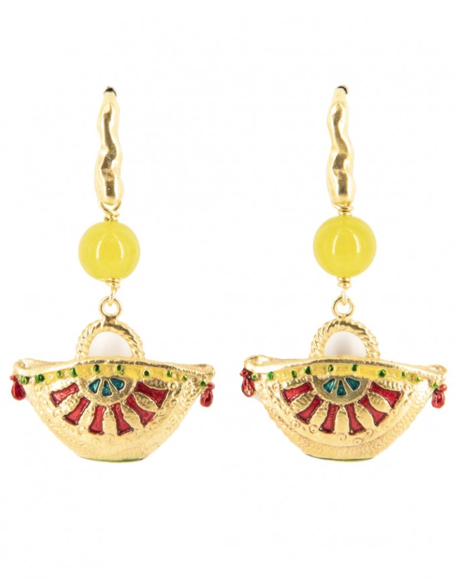 Orecchini Coffa Siciliana Smaltati - Terra del Sole