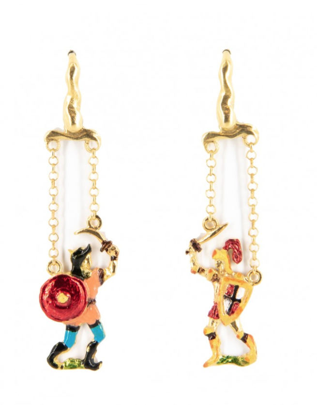 Orecchini Paladini Siciliani Smaltati - Terra del Sole