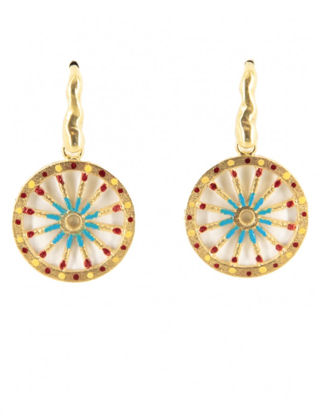Orecchini Ruota Carretto Siciliano Piccoli Smaltati - Terra del Sole