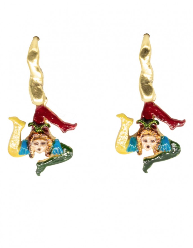 Orecchini Trinacria Smaltati - Terra del Sole