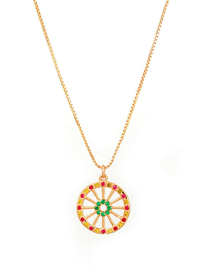 Collana Ruota Carretto Zirconi Media