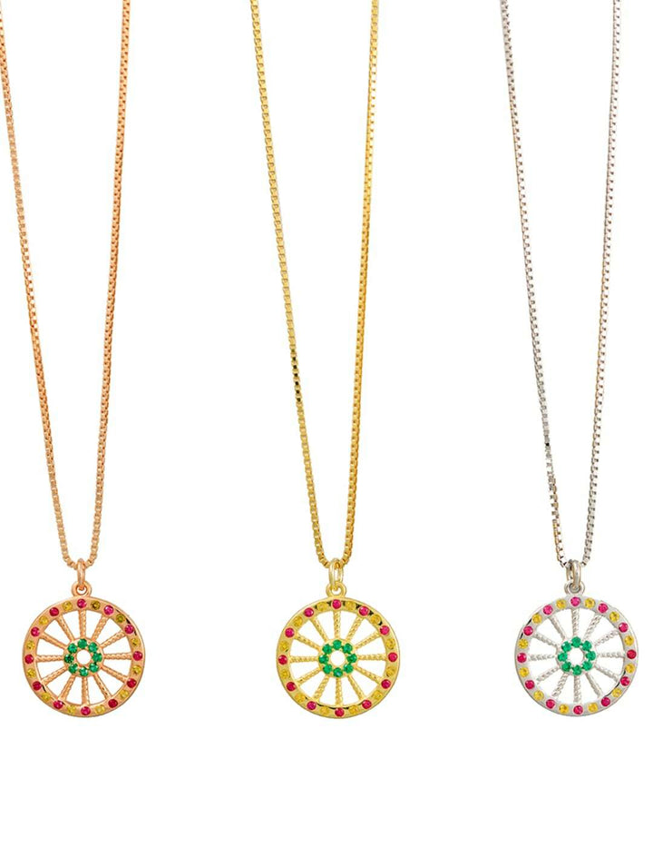 Collana Ruota Carretto Zirconi Piccola