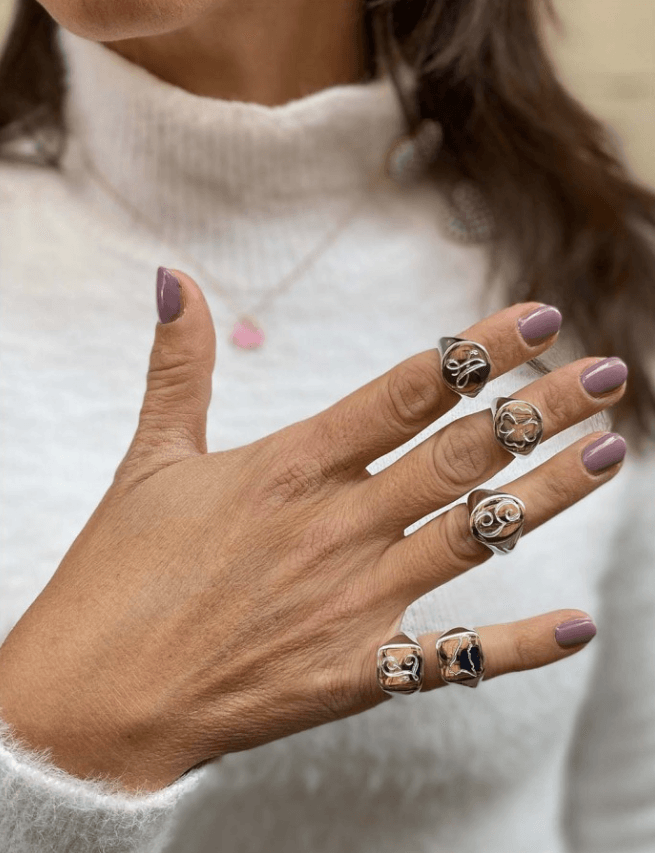 Anello Mignolo in Argento 925 con Incisione Iniziale