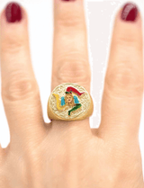 Anello Toppa Trinacria Smaltato - Terra del Sole