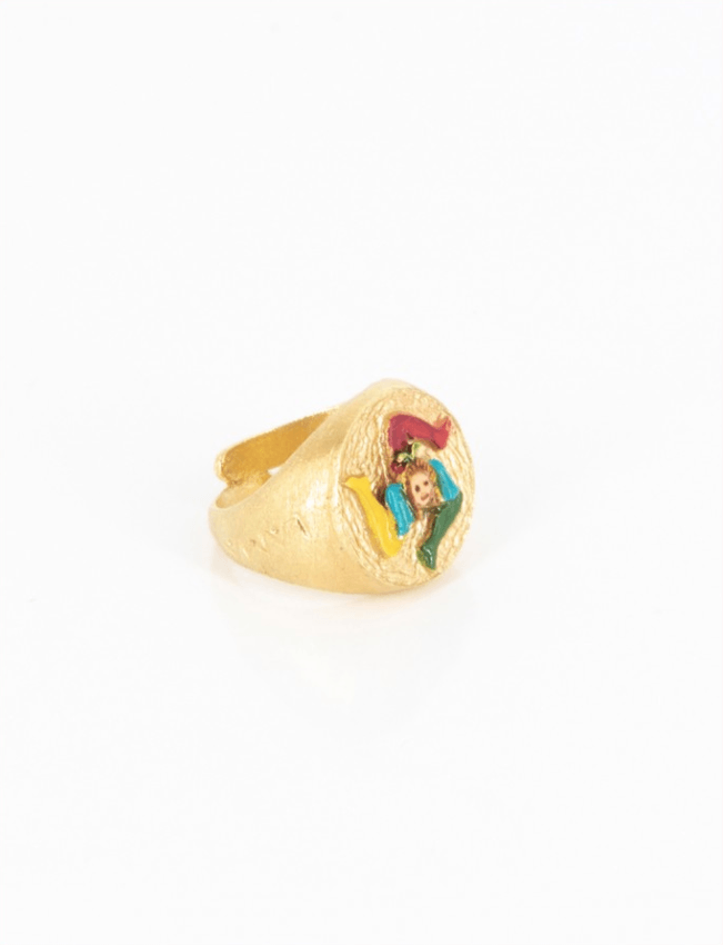 Anello Toppa Trinacria Smaltato - Terra del Sole