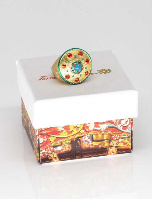 Anello Scudo Siciliano Smaltato - Terra del Sole