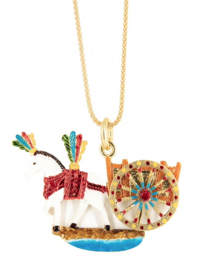 Collana Ciondolo Carretto Siciliano Grande Smaltato - Terra del Sole