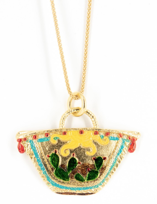Collana Ciondolo Coffa Siciliana Smaltato - Terra del Sole