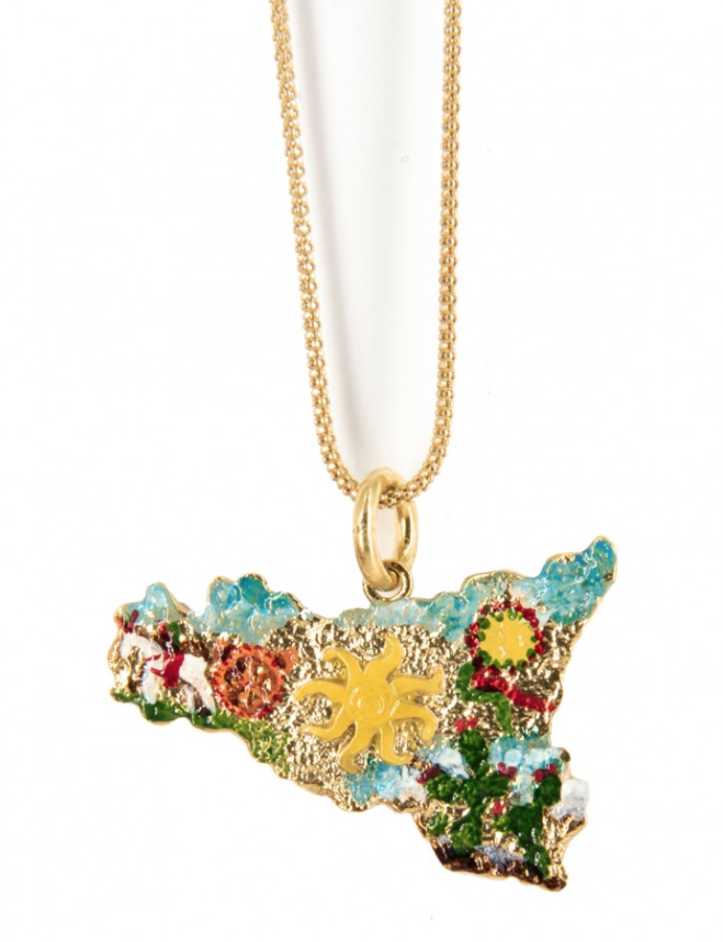 Collana Ciondolo Sicilia Smaltato - Terra del Sole