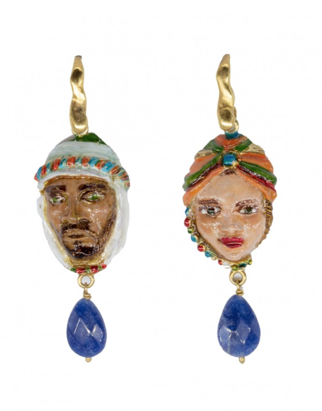 Orecchini Mori Siciliani Smaltati - Terra del Sole