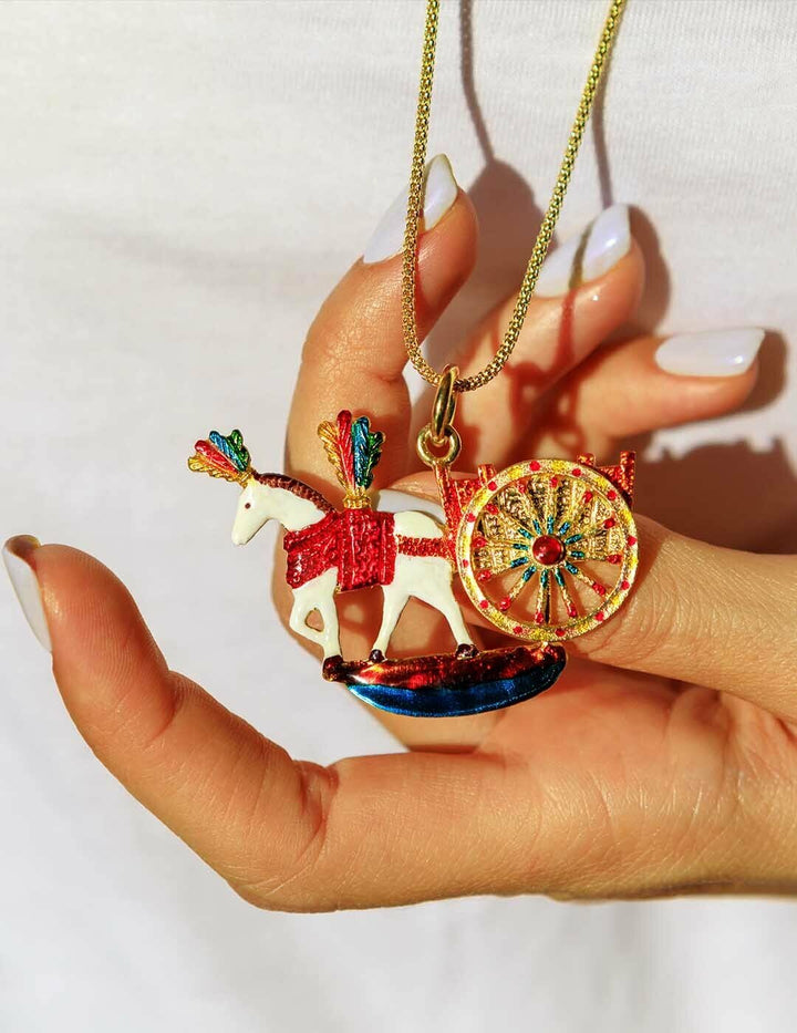 Collana Ciondolo Carretto Siciliano Grande Smaltato - Terra del Sole