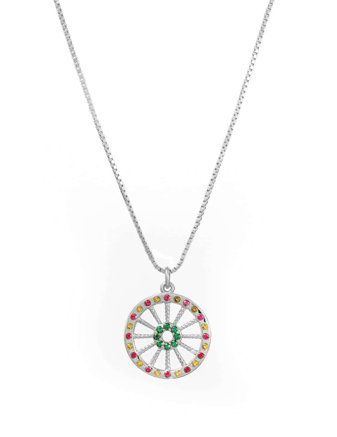 Collana Ruota Carretto Zirconi Media