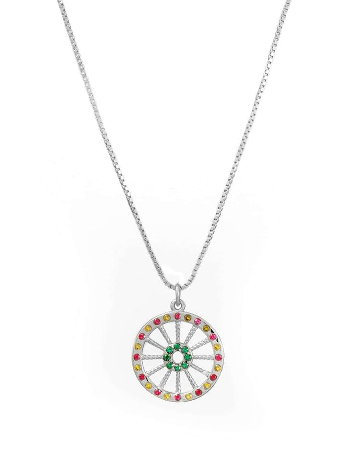 Collana Ruota Carretto Zirconi Media
