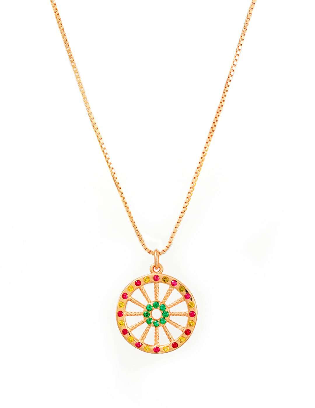 Collana Ruota Carretto Zirconi Media