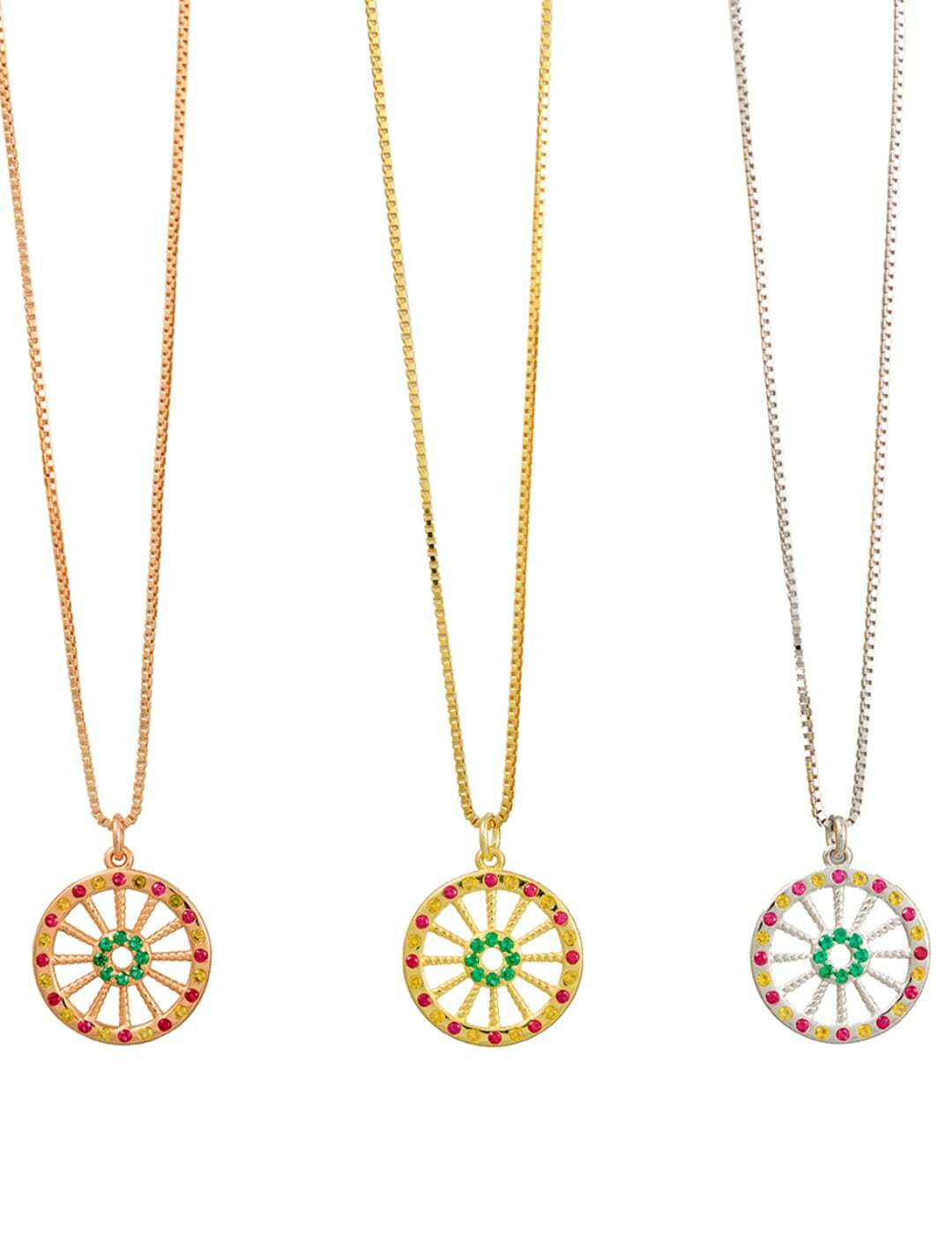 Collana Ruota Carretto Zirconi Piccola