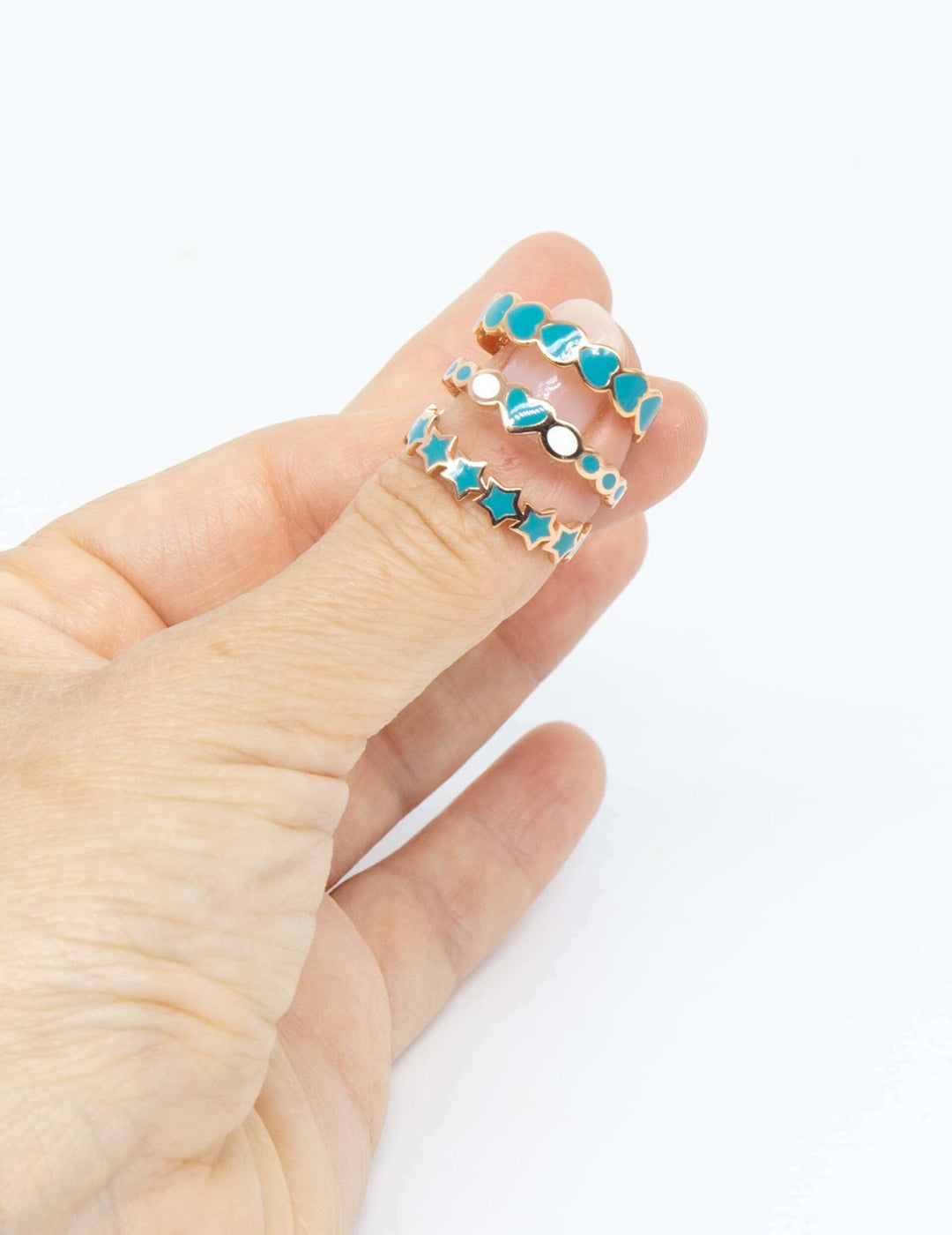 Anello Smaltato Cuore Stella