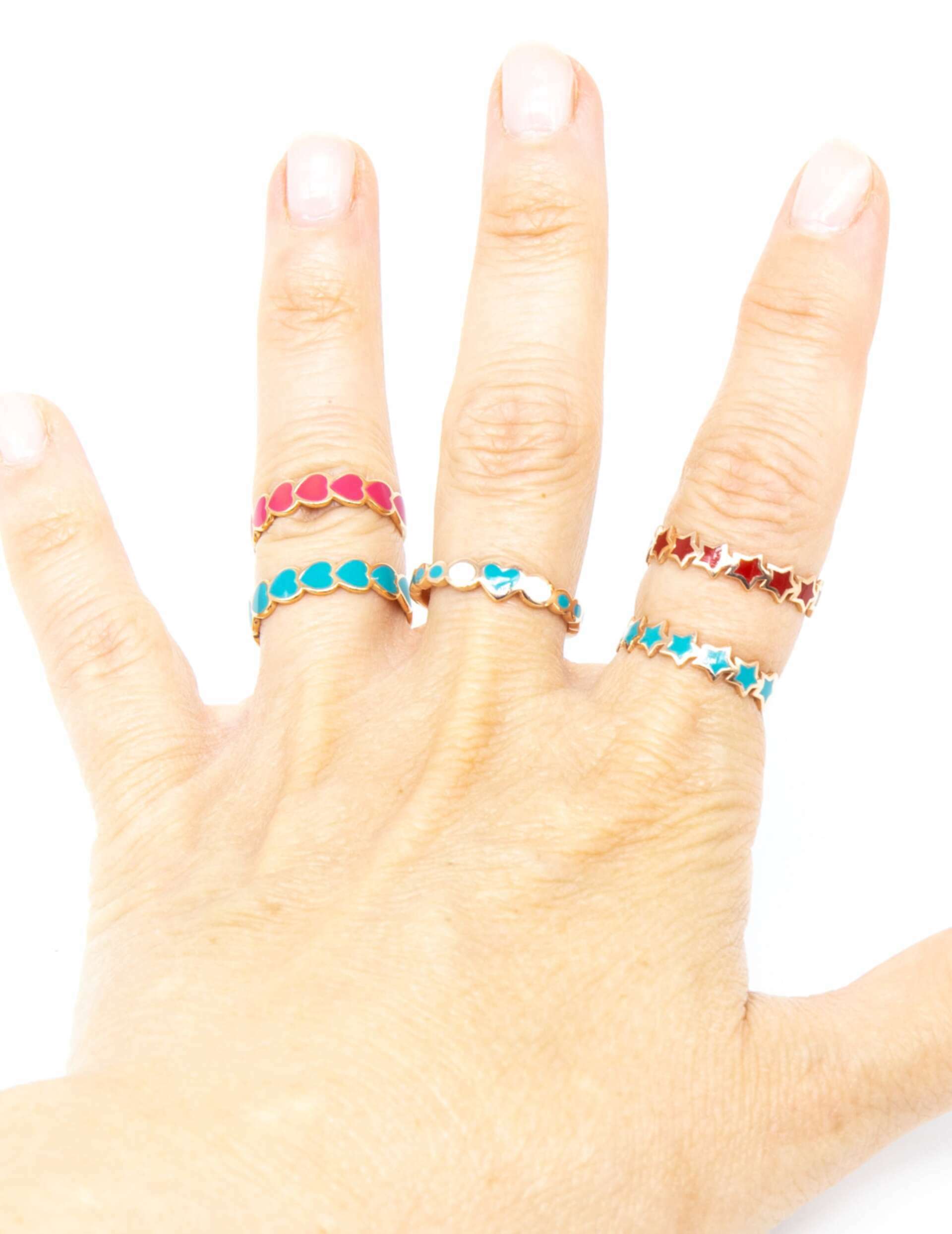 Anello Smaltato Cuore Stella