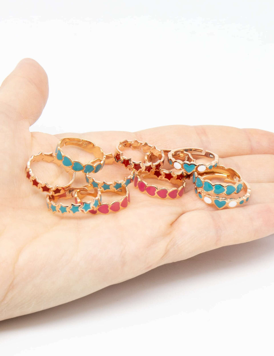 Anello Smaltato Cuore Stella