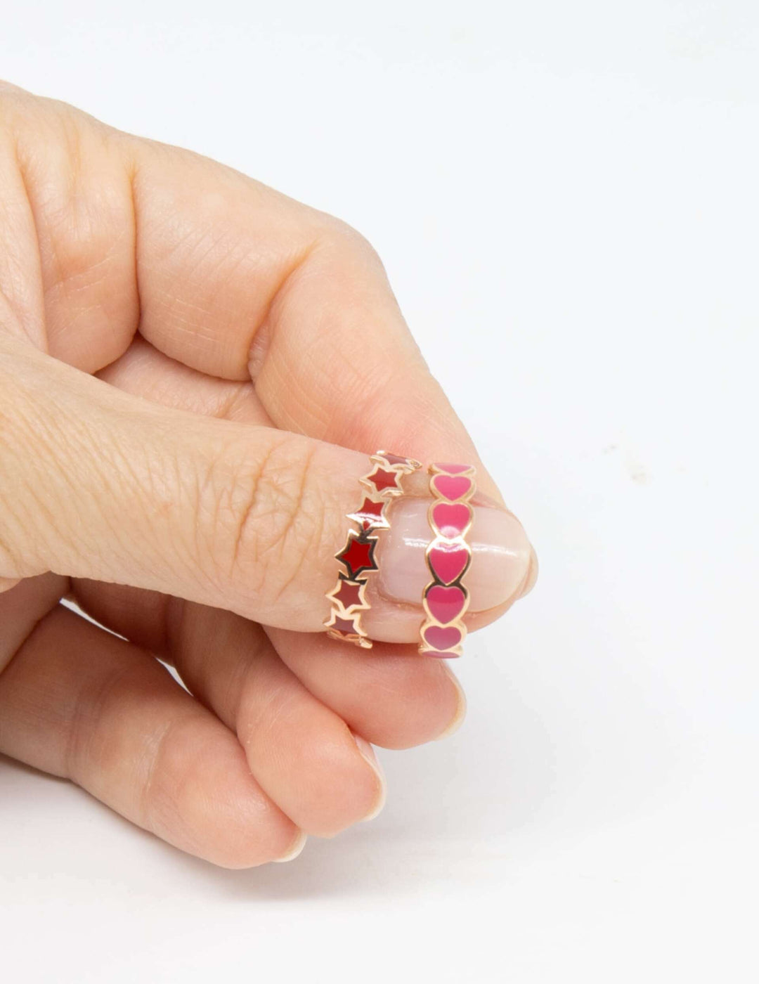 Anello Smaltato Cuore Stella