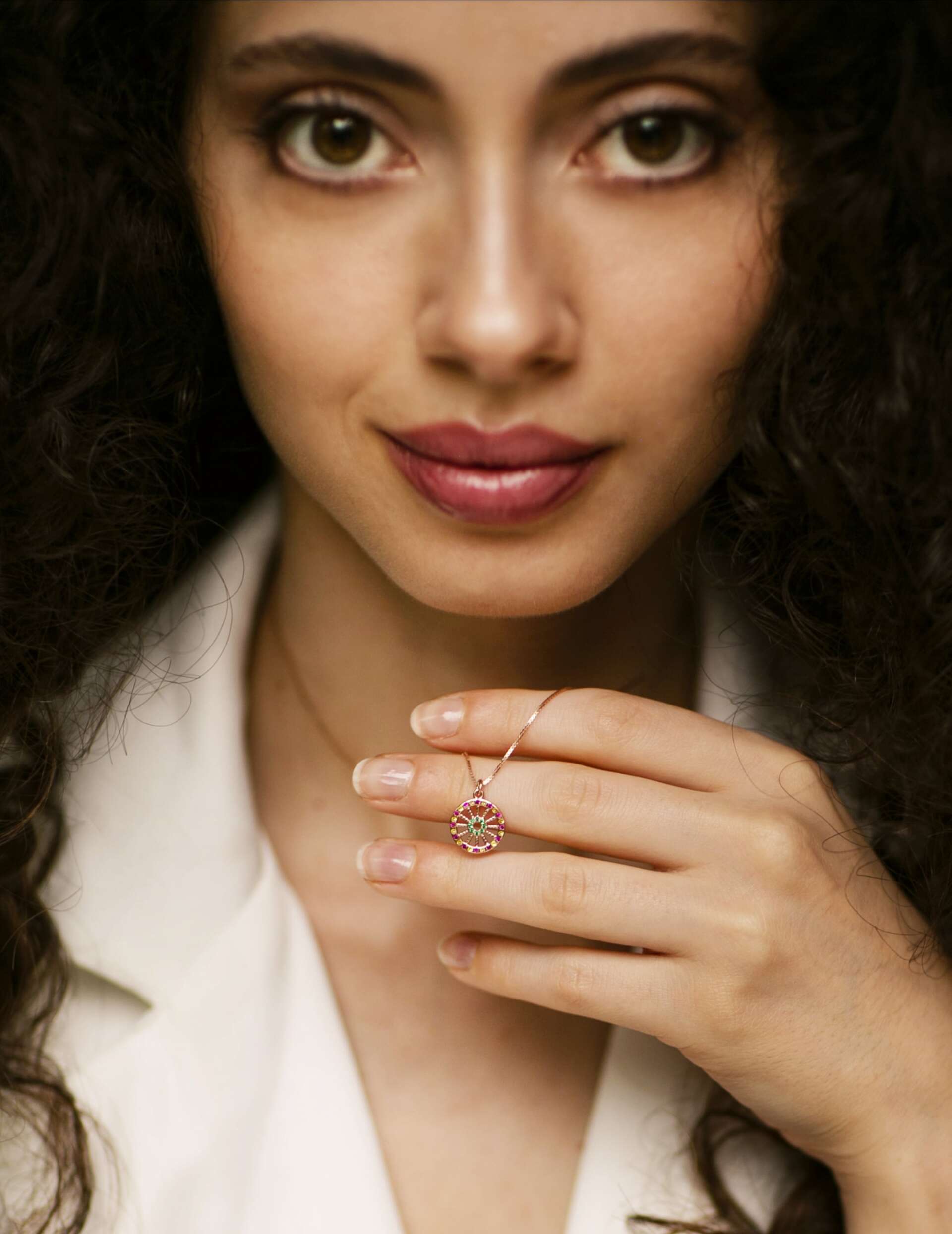 Collana Ruota Carretto Zirconi Piccola