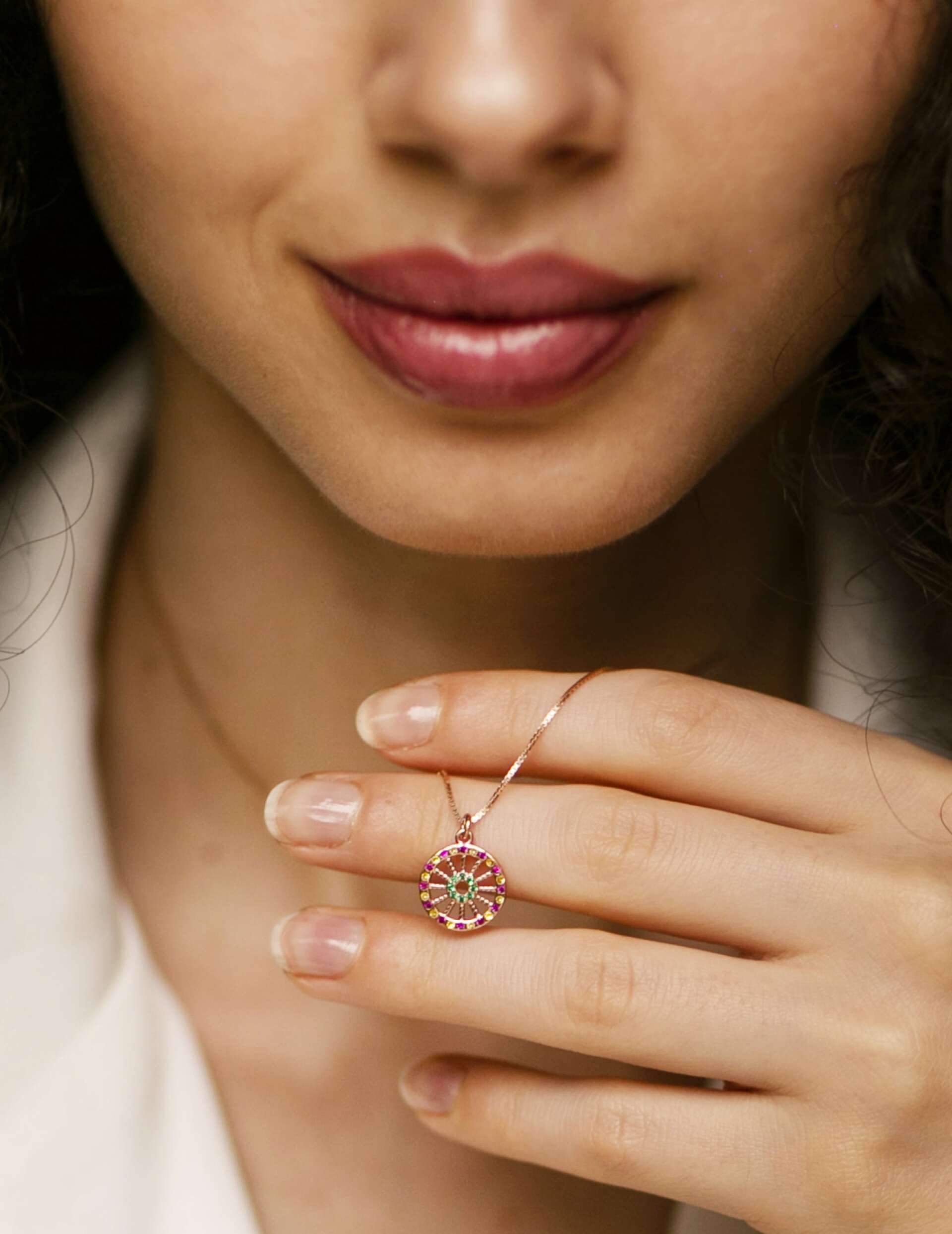 Collana Ruota Carretto Zirconi Piccola