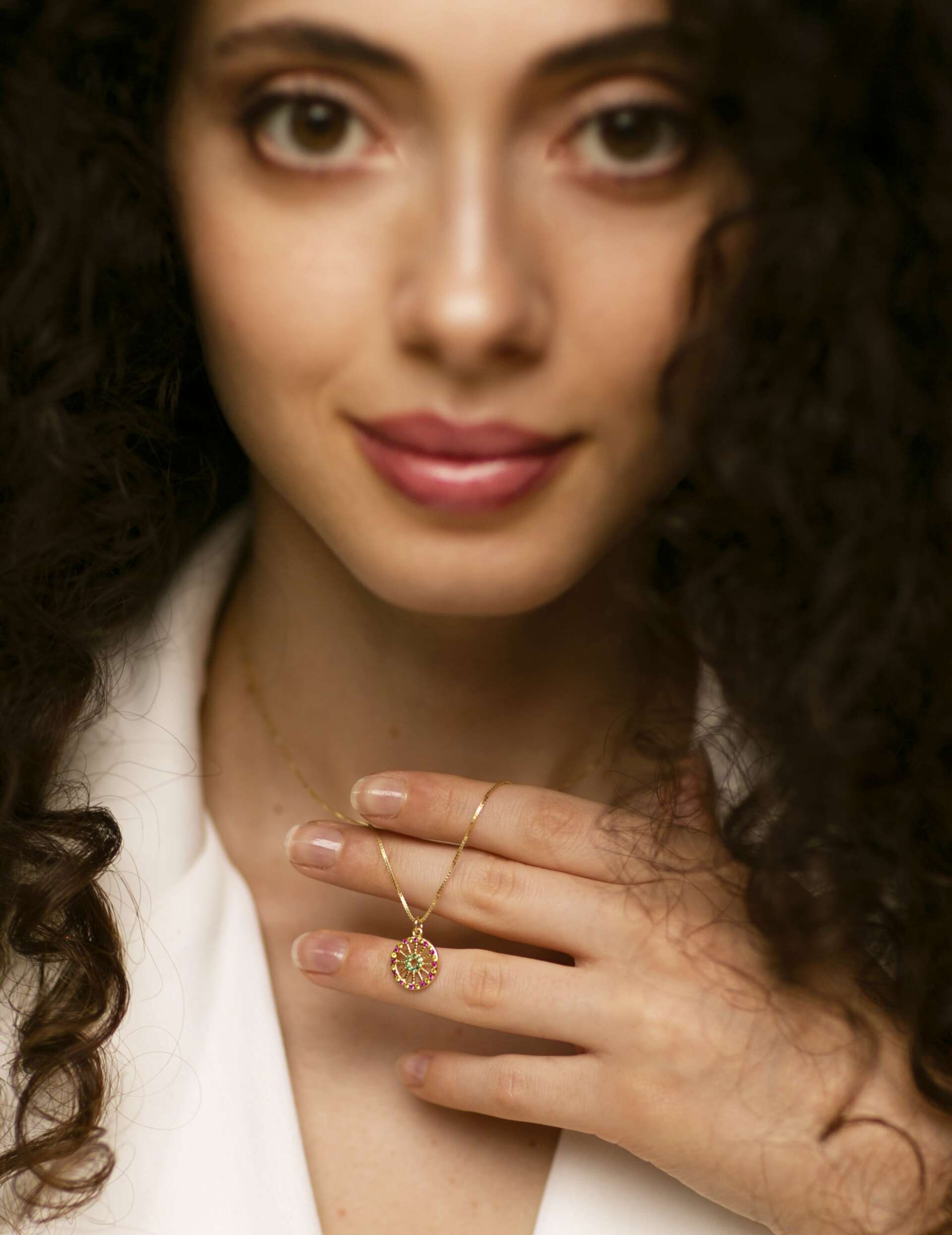 Collana Ruota Carretto Zirconi Piccola