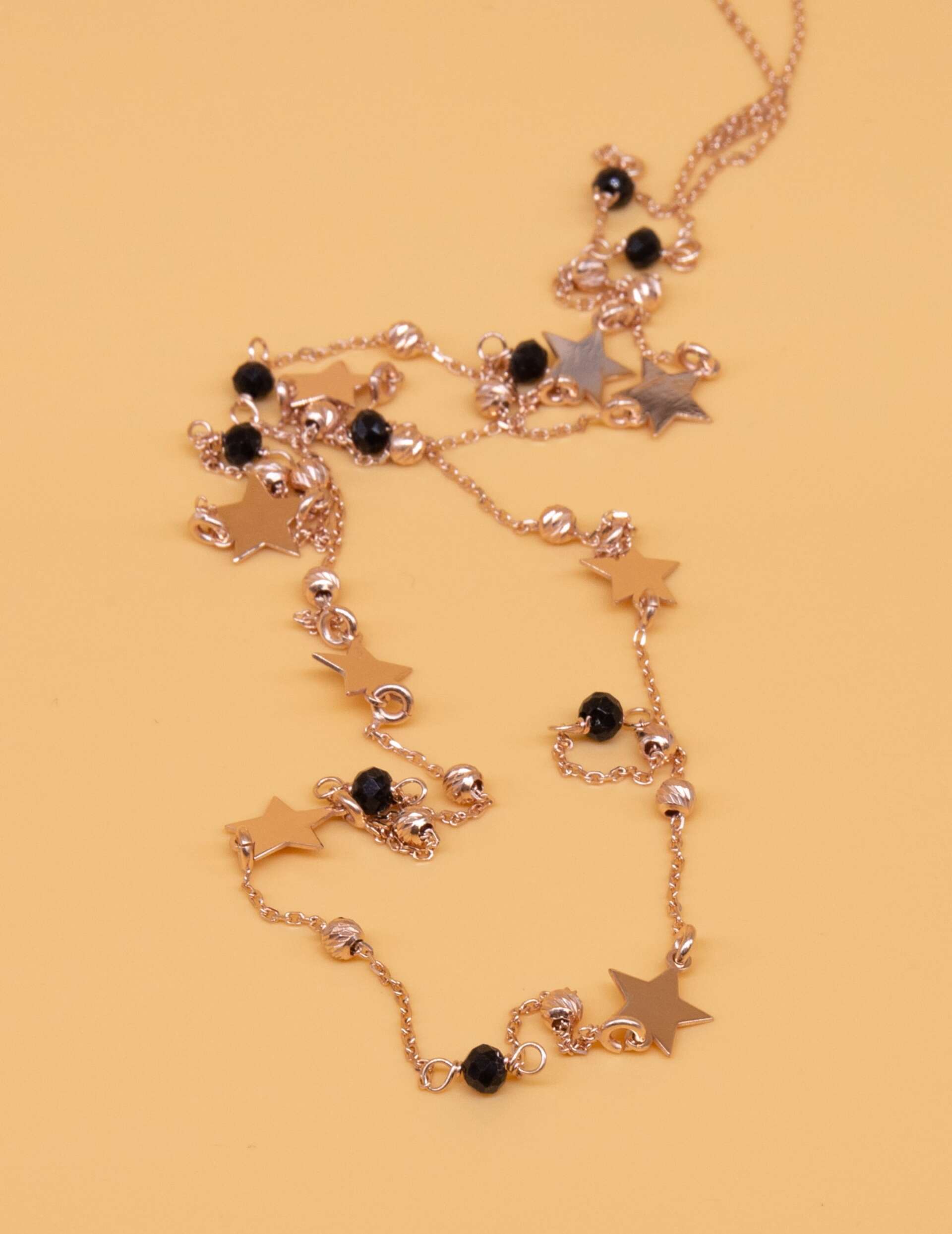 Collana Lunga Stelle e Onice