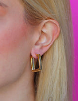 Orecchini Cerchi Canna Quadra