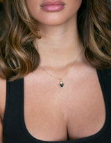 Collana Cuore Sacro Smaltato Nero