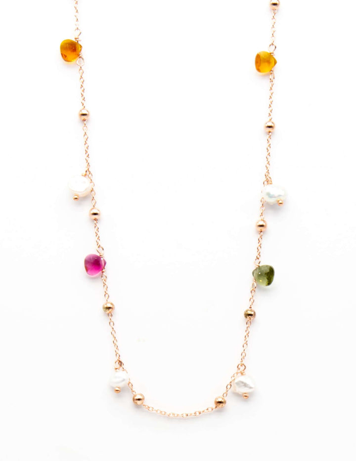 Collana Perline Quarzi Colorati