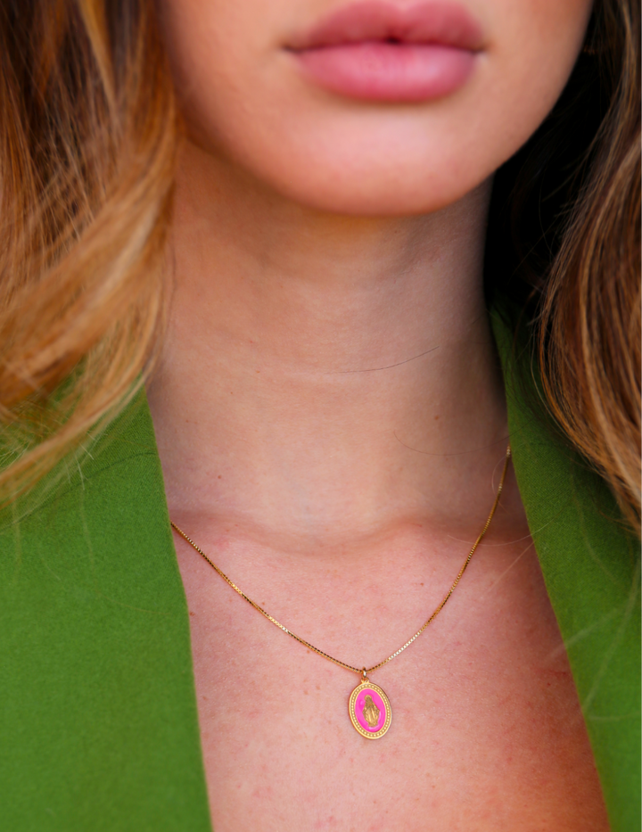 Collana Madonna Miracolosa Smaltata