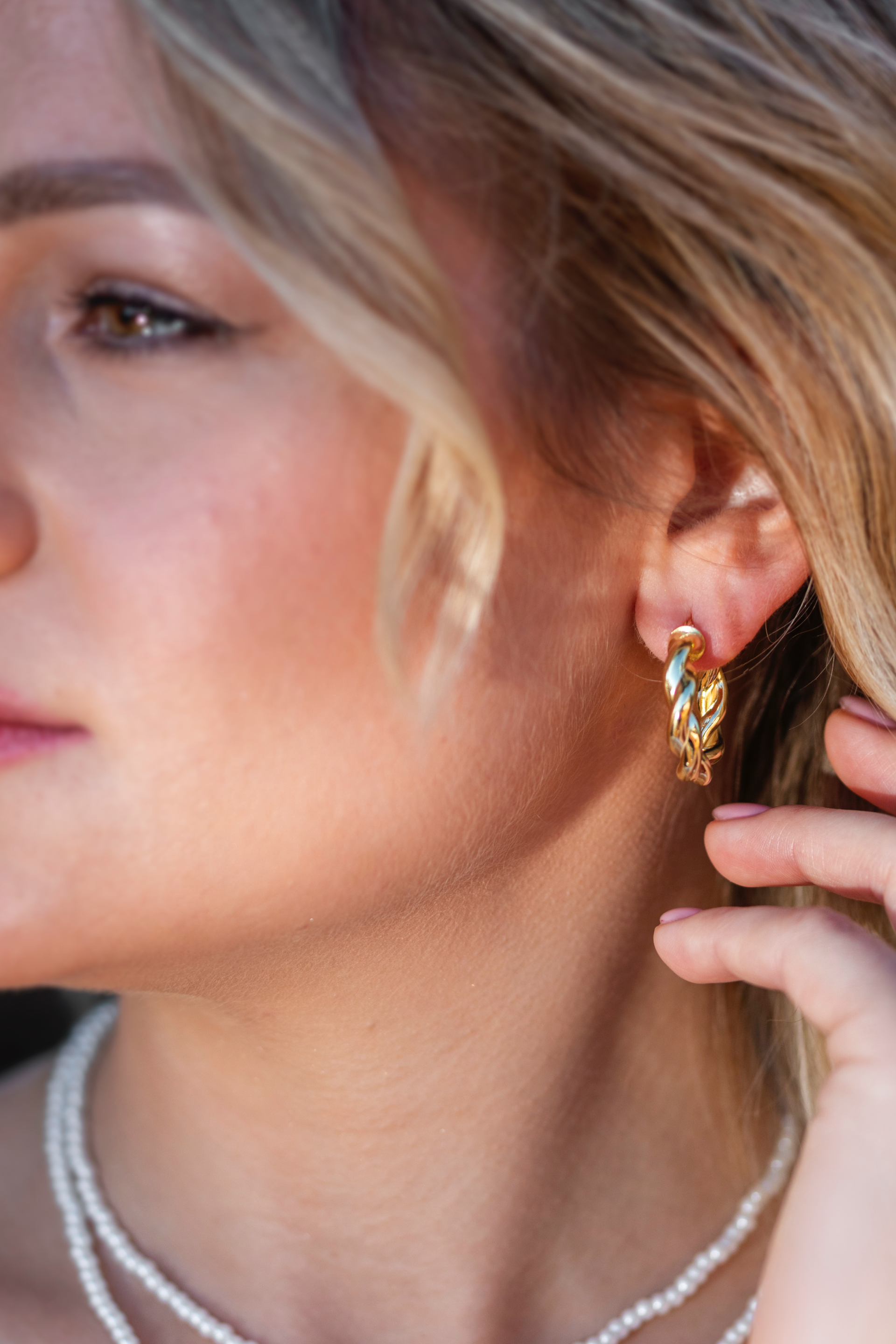 Orecchini Cerchi Treccia