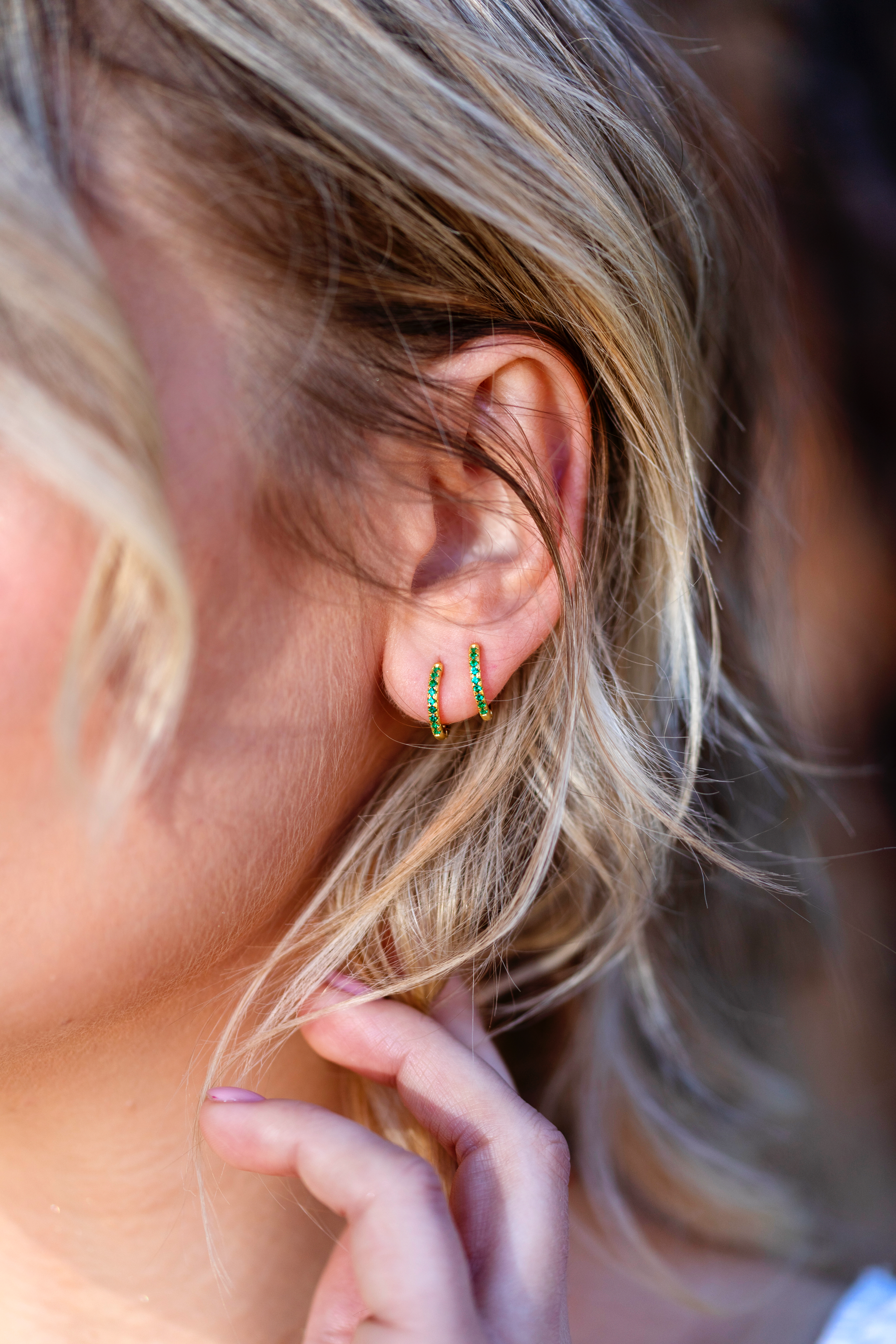 Cerchietti Micro Zirconati Verdi