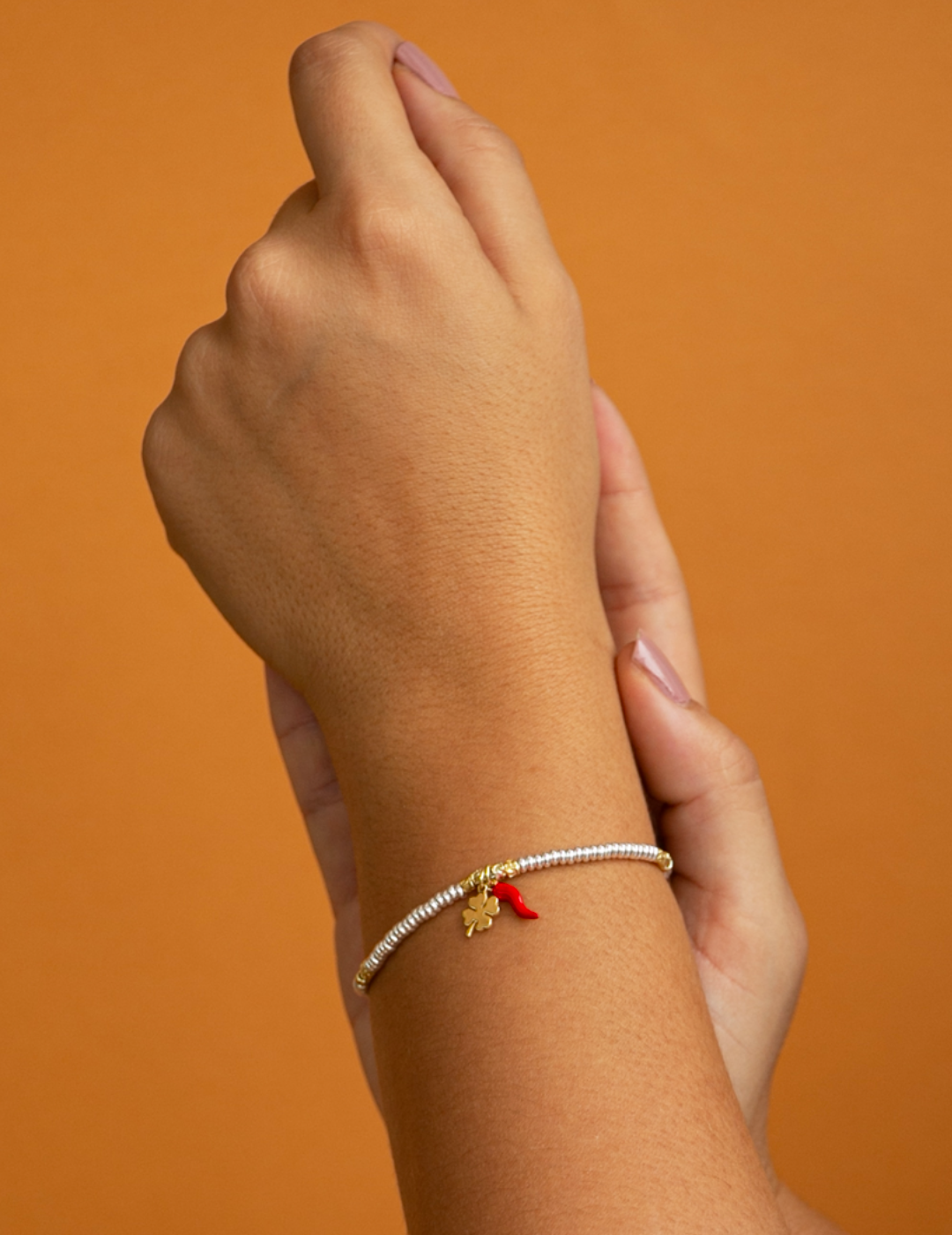 Bracciale Pepite Quadrifoglio Cornetto