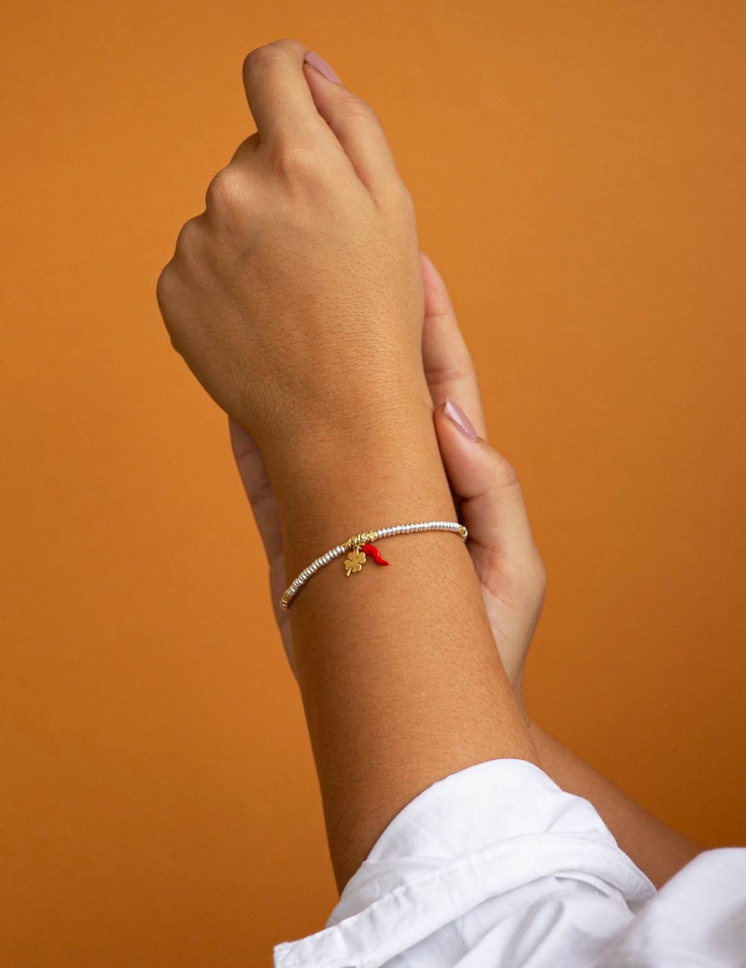 Bracciale Pepite Quadrifoglio Cornetto