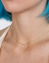Collana Ciondolo Crocetta Zirconata