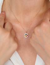 Collana Ciondolo Trinacria Smaltata Zirconata