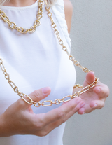 Collana Lunga Iris Ottone Dorato